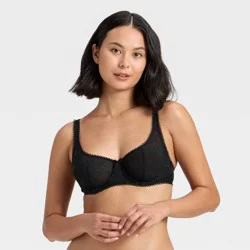Women's Lace Unlined Balconette Bra - Wild Fable™ Black 32B