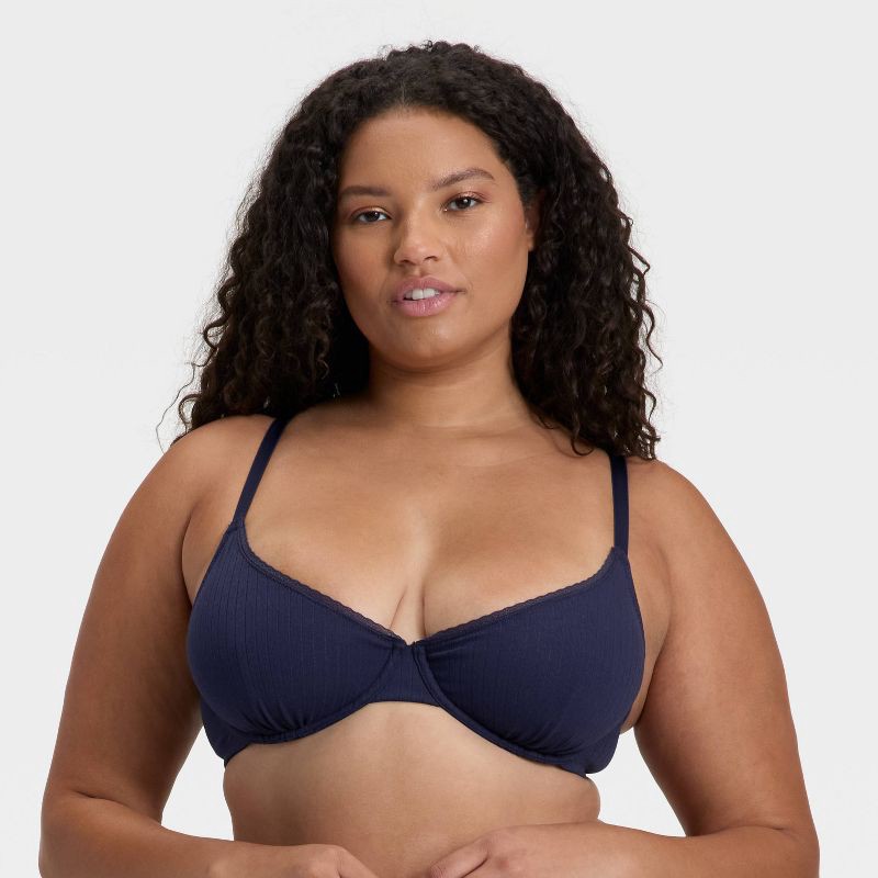 slide 4 of 5, Women's Unlined Demi Bra - Wild Fable™ Navy Blue 34C, 1 ct