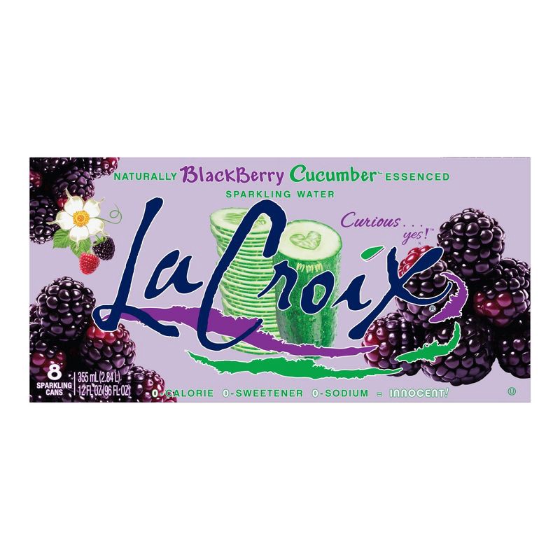 slide 4 of 6, LaCroix Blackberry Cucumber Flavored Sparkling Water - 8pk/12 fl oz Cans, 8 ct; 12 fl oz