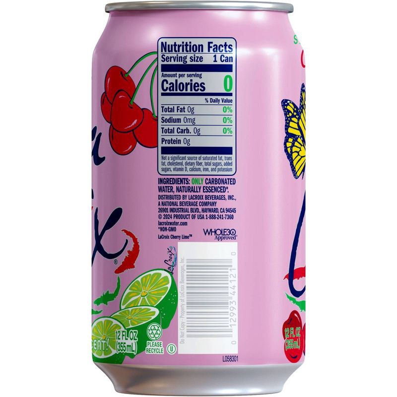 slide 5 of 6, LaCroix Cherry Lime Flavored Sparkling Water - 8pk/12 fl oz Cans, 8 ct; 12 fl oz