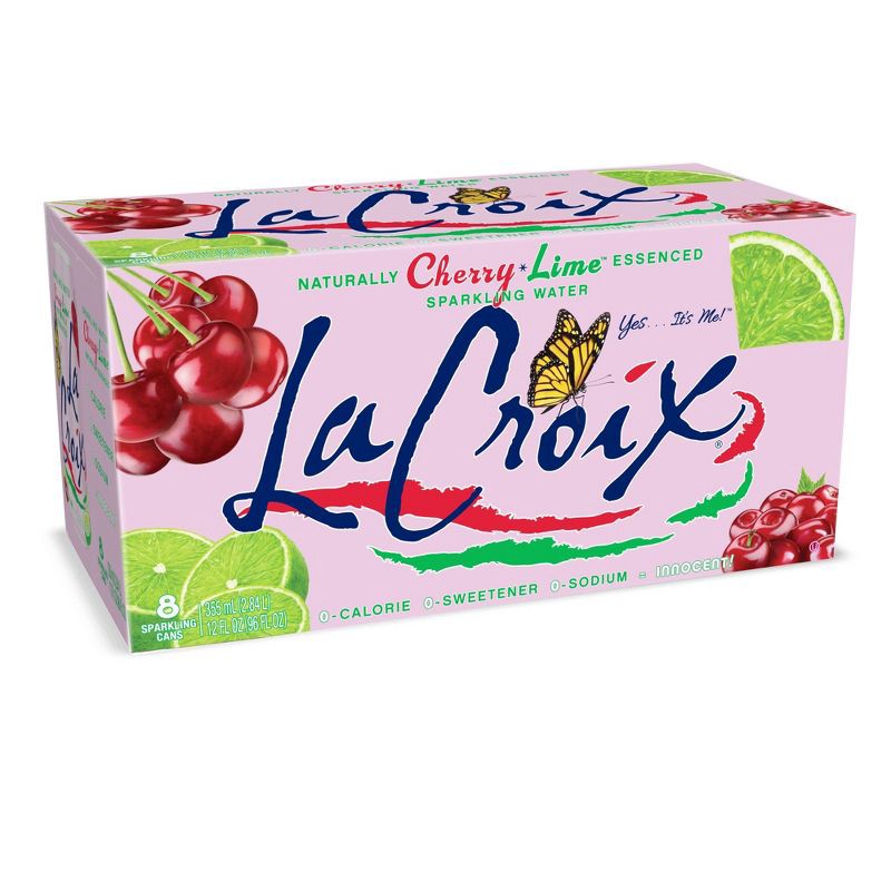 slide 1 of 6, LaCroix Cherry Lime Flavored Sparkling Water - 8pk/12 fl oz Cans, 8 ct; 12 fl oz