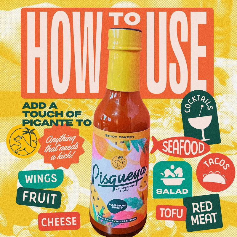 slide 5 of 7, Pisqueya Passion Fruit Spicy Sweet Hot Sauce - 5 fl oz, 5 fl oz