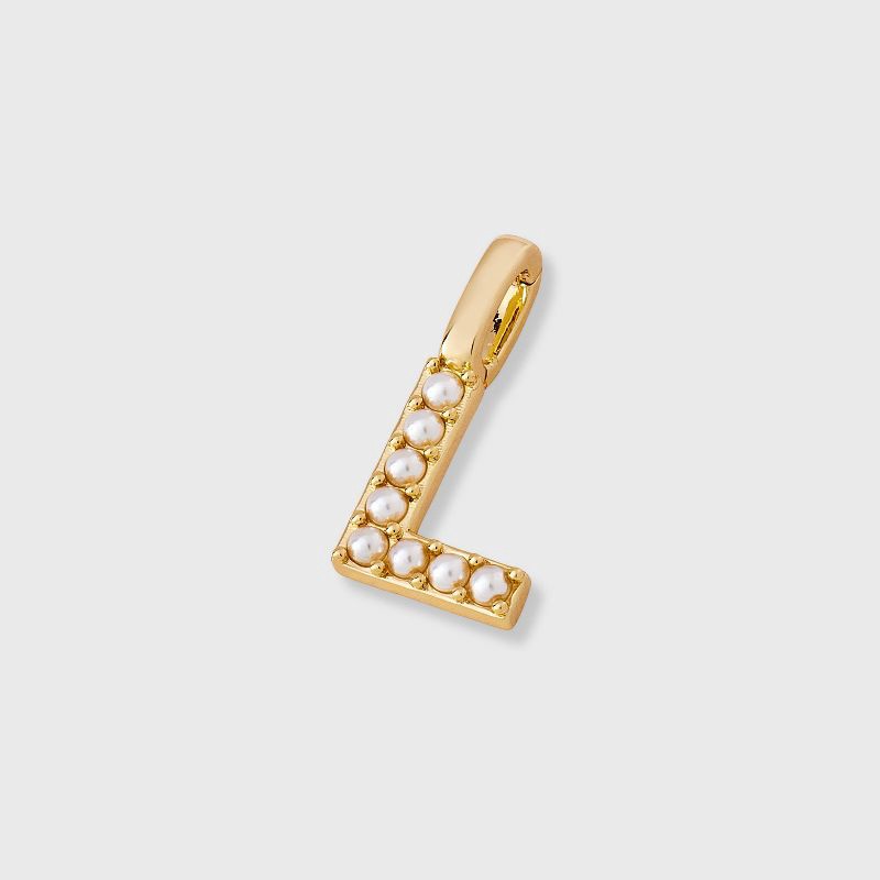 slide 2 of 2, 14K Gold Dipped Pearl "L" Letter Charm - A New Day™ Gold, 1 ct