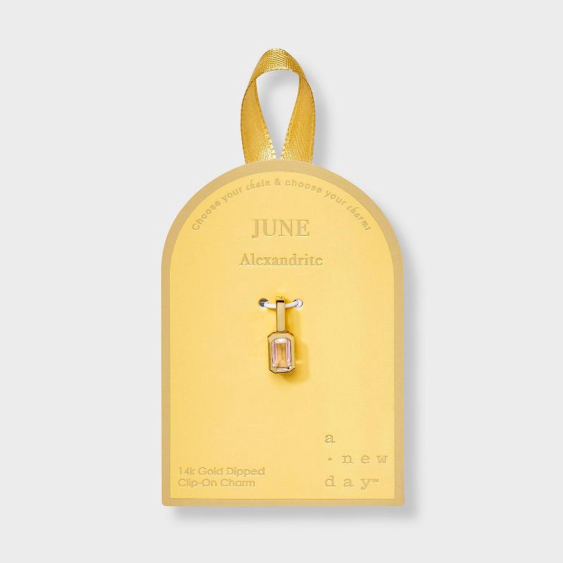 slide 1 of 2, 14K Gold Dipped Rectangle "June" Birthstone Charm - A New Day™, 1 ct