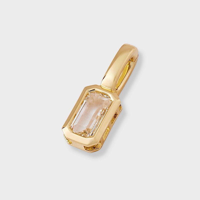 slide 2 of 2, 14K Gold Dipped Rectangle "April" Birthstone Charm - A New Day™, 1 ct