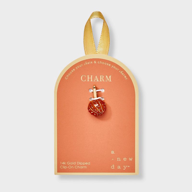 slide 1 of 2, 14K Gold Dipped Basketball Charm - A New Day™ Gold/Orange, 1 ct