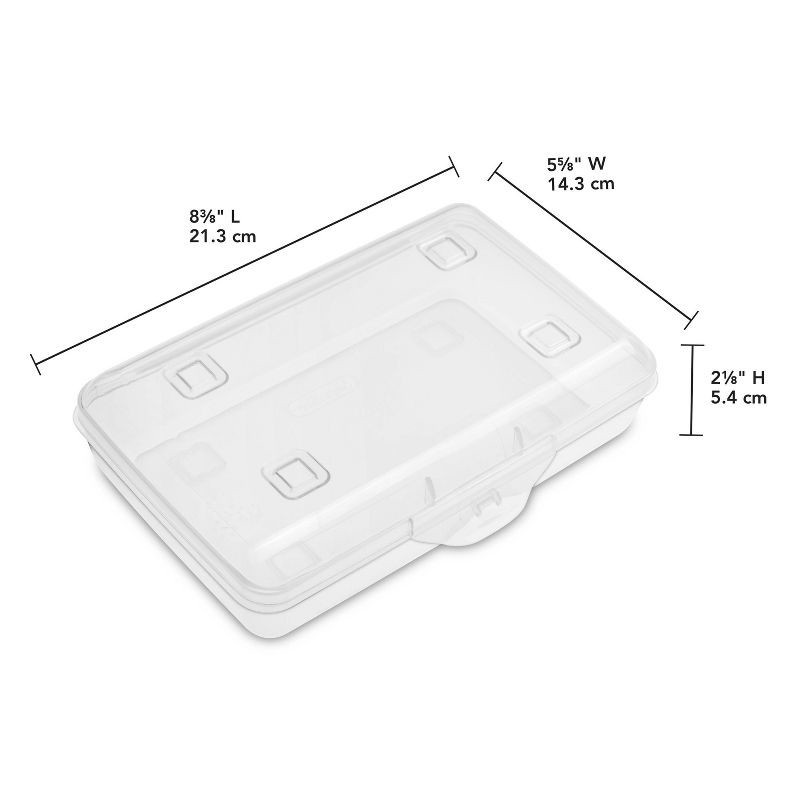 slide 2 of 8, Sterilite Flat Top Pencil Box Clear, 1 ct