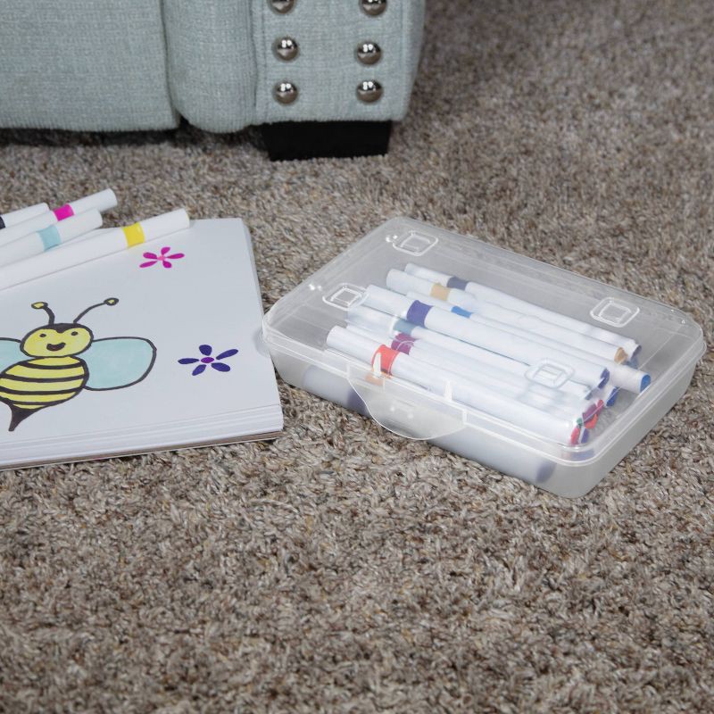 slide 5 of 8, Sterilite Flat Top Pencil Box Clear, 1 ct