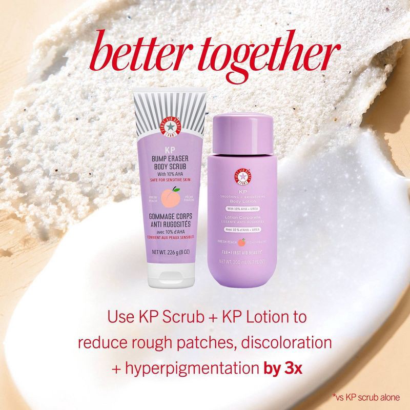 slide 4 of 9, FIRST AID BEAUTY KP Smoothing + Brightening Body Lotion with 10% AHA + Urea - 6.7 fl oz - Ulta Beauty, 6.7 fl oz