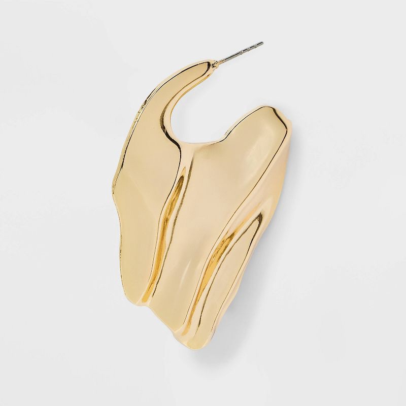 slide 3 of 3, Waved Statement Earrings - A New Day™ Gold, 1 ct