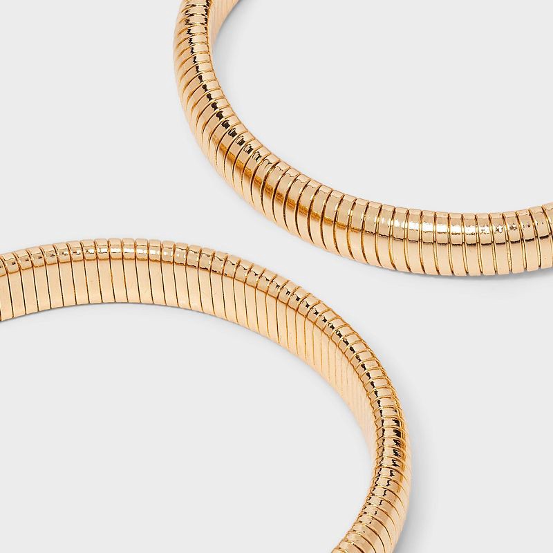 slide 3 of 3, Ribbed Bracelet Set 2pc - A New Day™ Gold, 2 ct