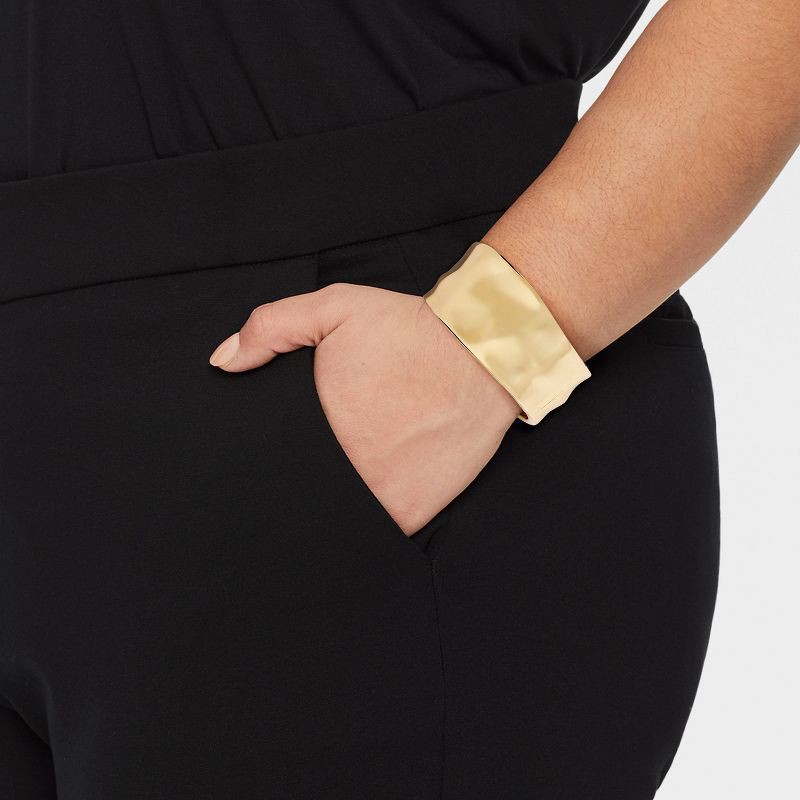 slide 2 of 4, Textured Hinged Cuff Bracelet - A New Day™ Gold, 1 ct