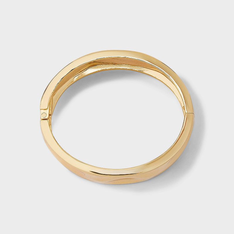 slide 3 of 4, Textured Hinged Cuff Bracelet - A New Day™ Gold, 1 ct