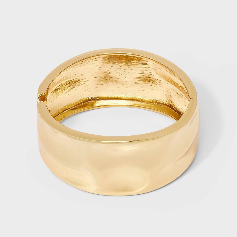 slide 1 of 4, Textured Hinged Cuff Bracelet - A New Day™ Gold, 1 ct