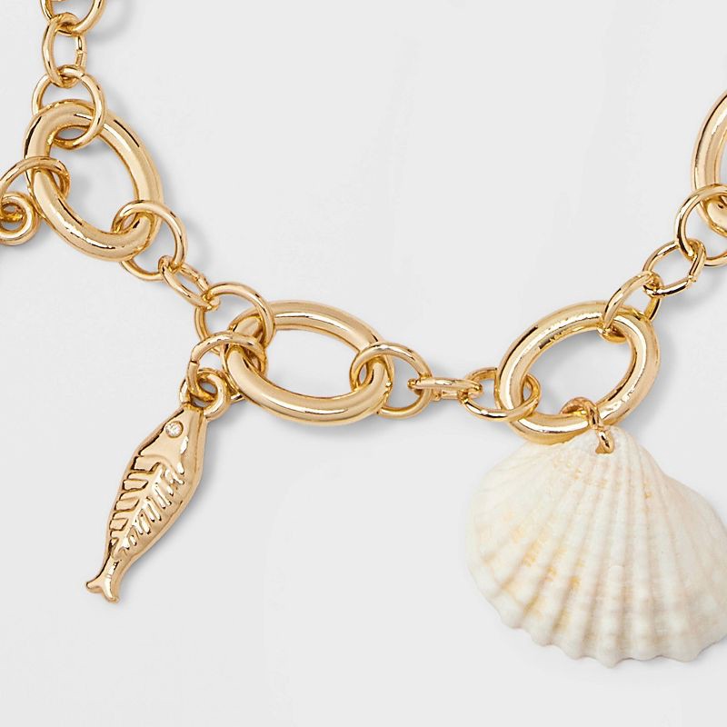 slide 4 of 4, Chunky Sealife Charm Bracelet - A New Day™ Gold, 1 ct