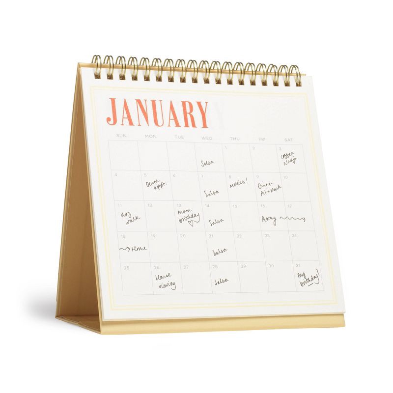 slide 3 of 3, PAPIER Organized Days 12 Months 2026 7.08"x6.8" Dated Desk Calendar, 1 ct