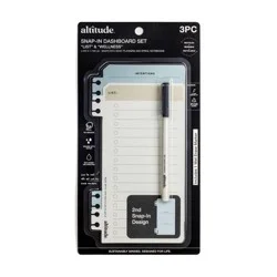 Altitude 3pc Snap-In Dashboard Set List and Wellness with Wet Erase Marker
