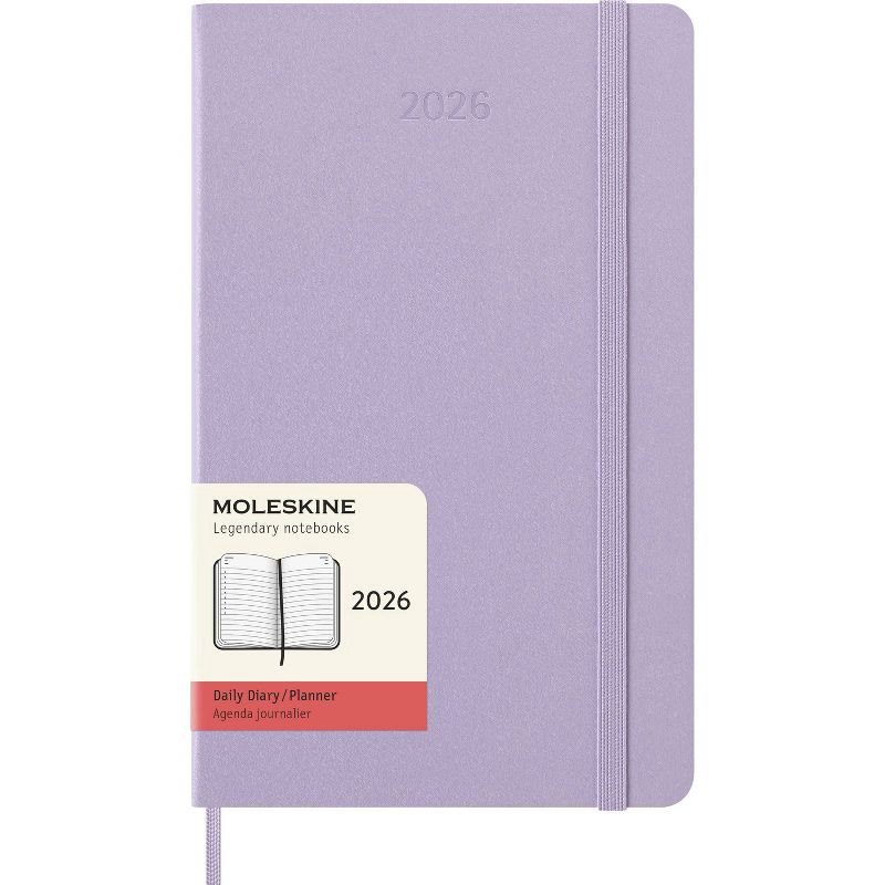 slide 1 of 7, Moleskine 2026 12 Month Daily Large Pastel Lilac Hard, 1 ct