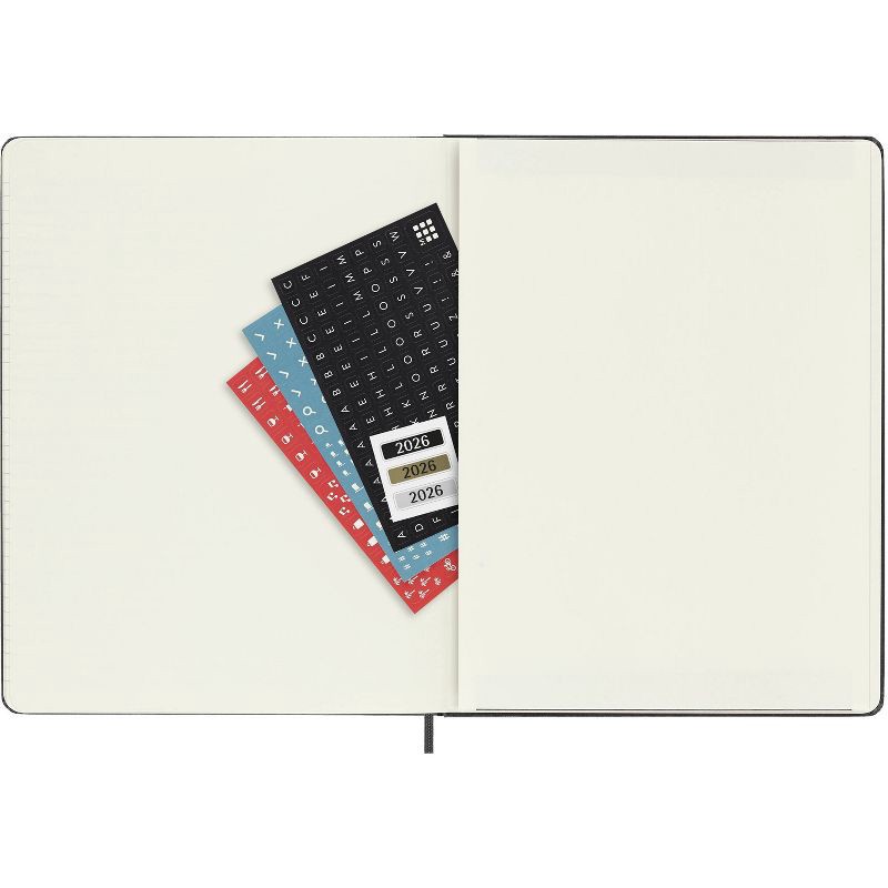 slide 6 of 7, Moleskine 7.5"x9.75" 2026 12 Months Weekly Notebook XL Black Hard, 1 ct