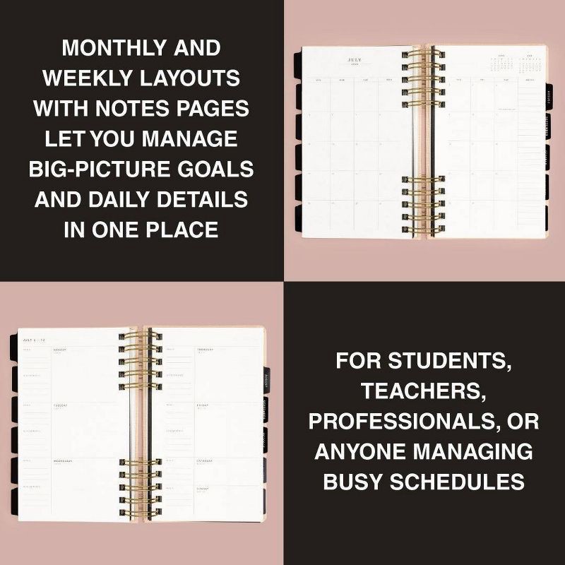 slide 4 of 4, Altitude 2025-2026 15 Months Planner 5"x8" Monthly/Weekly Powder Pink, 1 ct