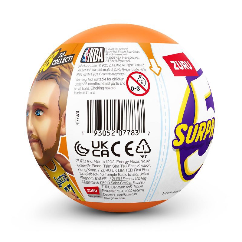 slide 9 of 9, 5 Surprise NBA Ballers Series 2 by ZURU: PVC Mini Figure Sports Toy, 1 ct