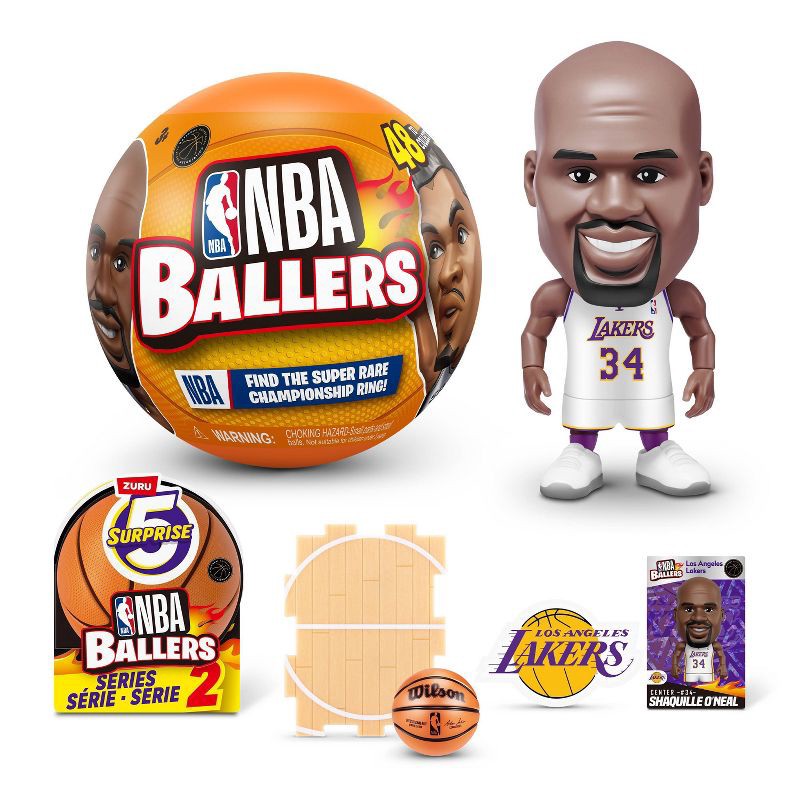 slide 1 of 9, 5 Surprise NBA Ballers Series 2 by ZURU: PVC Mini Figure Sports Toy, 1 ct