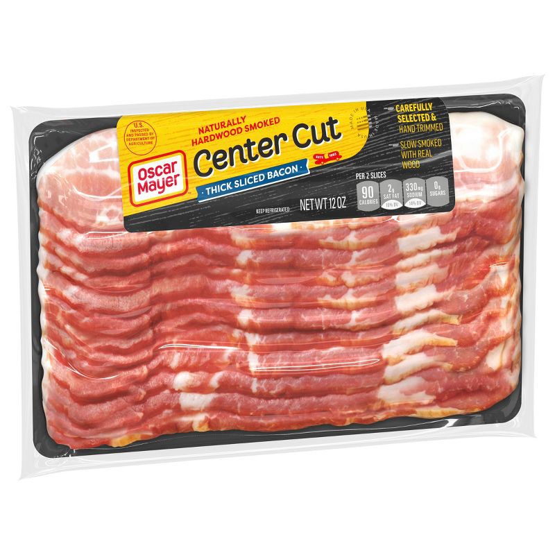 slide 9 of 10, Oscar Mayer Center Thick Cut Bacon - 12oz, 12 oz