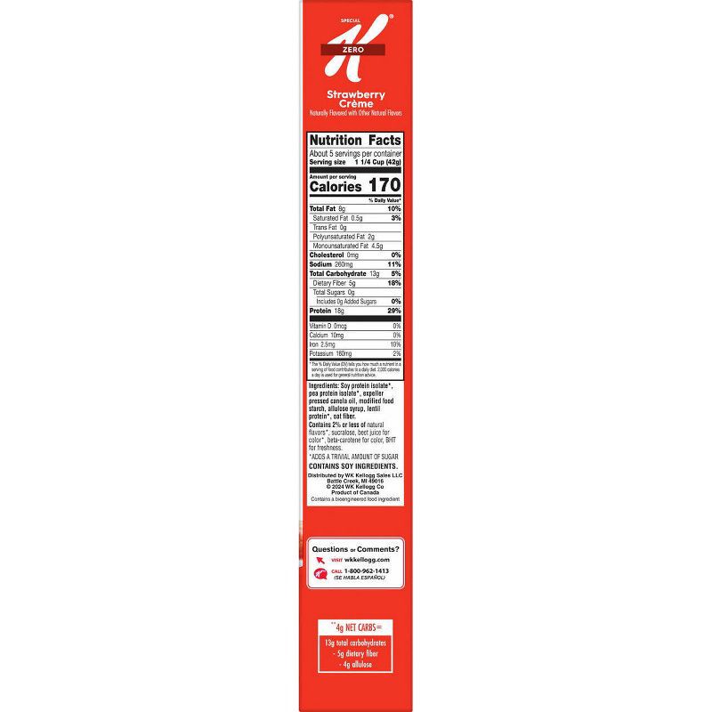 slide 6 of 8, Kellogg's Special K Zero Strawberry Creme Breakfast Cereal - 8.1oz, 8.1 oz