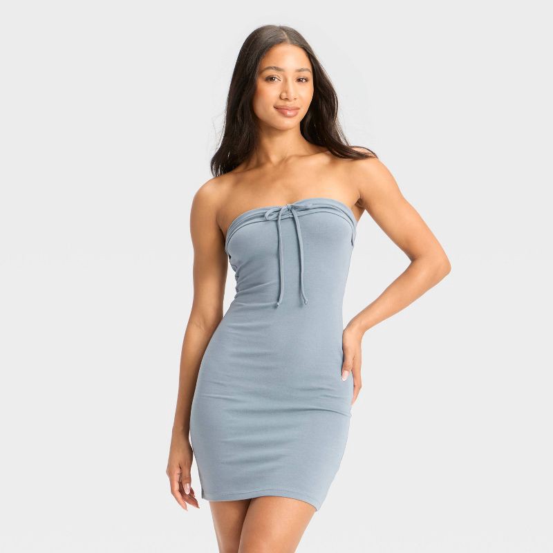 Women's Tube Mini Bodycon Dress - Wild Fable Slate Blue XL | Shipt