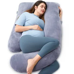 Momcozy Maternity Pillow, U Shaped - Gray