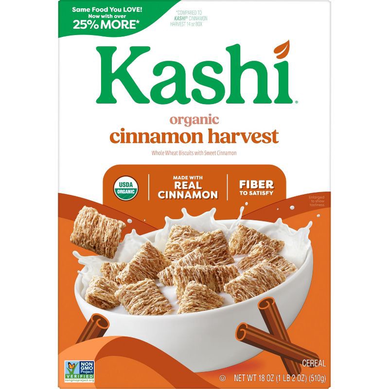 slide 8 of 13, Kashi Organic Cinnamon Harvest Breakfast Cereal - 18oz, 18 oz