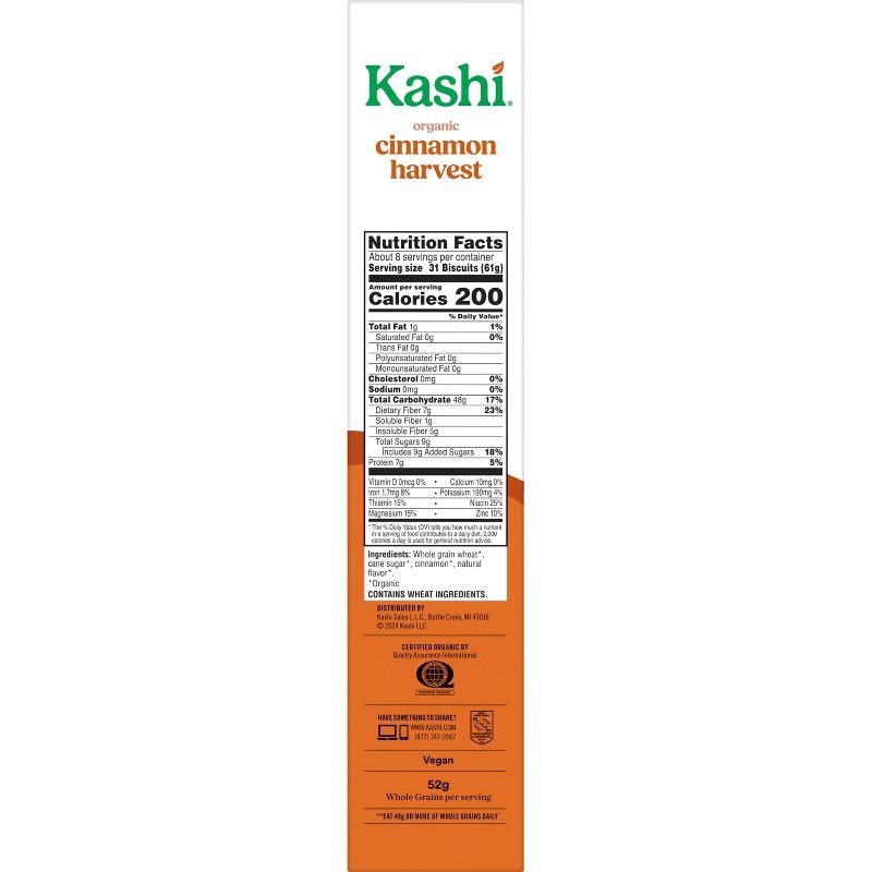 slide 11 of 13, Kashi Organic Cinnamon Harvest Breakfast Cereal - 18oz, 18 oz