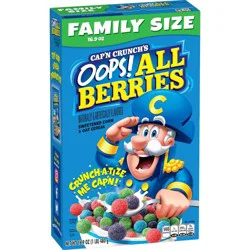 Cap'n Crunch Oops All Berries Family Size Breakfast Cereal - 16.9oz