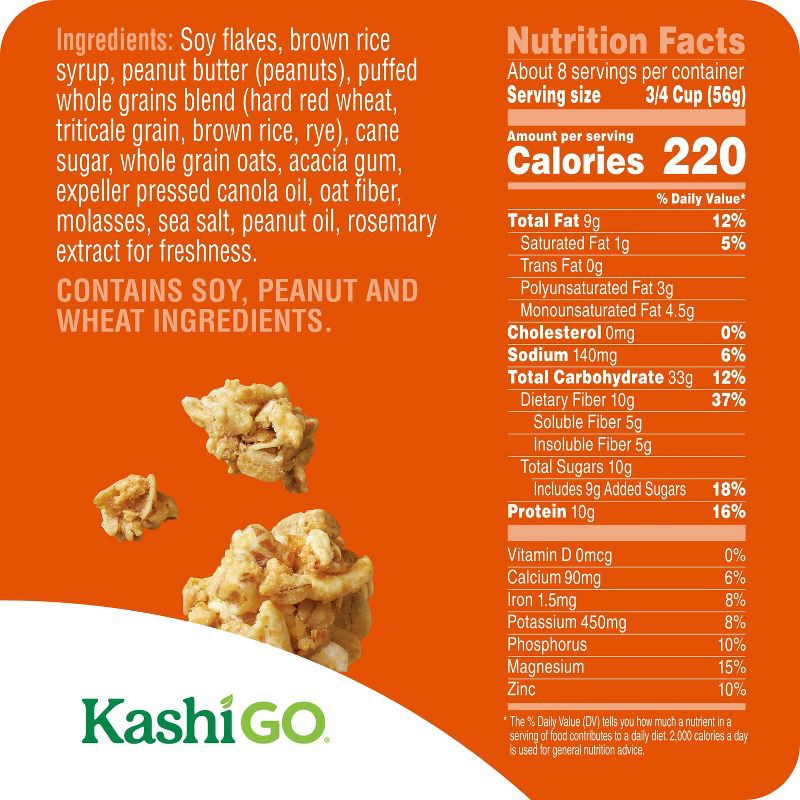 slide 2 of 13, Kashi Go Peanut Butter Crunch Breakfast Cereal - 16.9oz, 16.9 oz