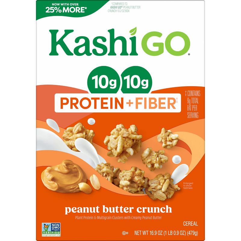 slide 8 of 13, Kashi Go Peanut Butter Crunch Breakfast Cereal - 16.9oz, 16.9 oz