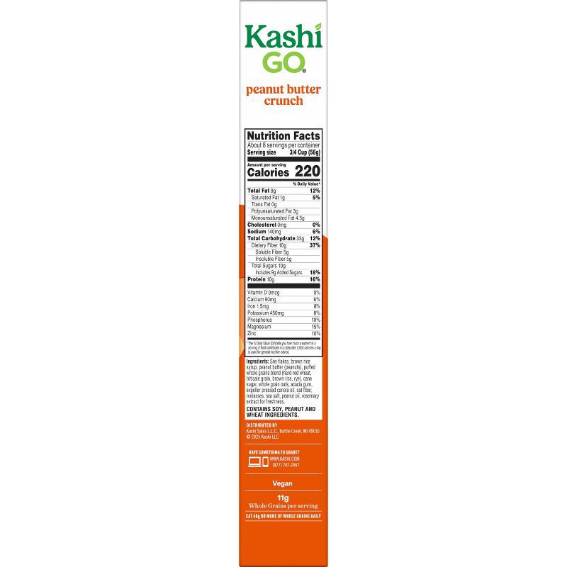 slide 11 of 13, Kashi Go Peanut Butter Crunch Breakfast Cereal - 16.9oz, 16.9 oz