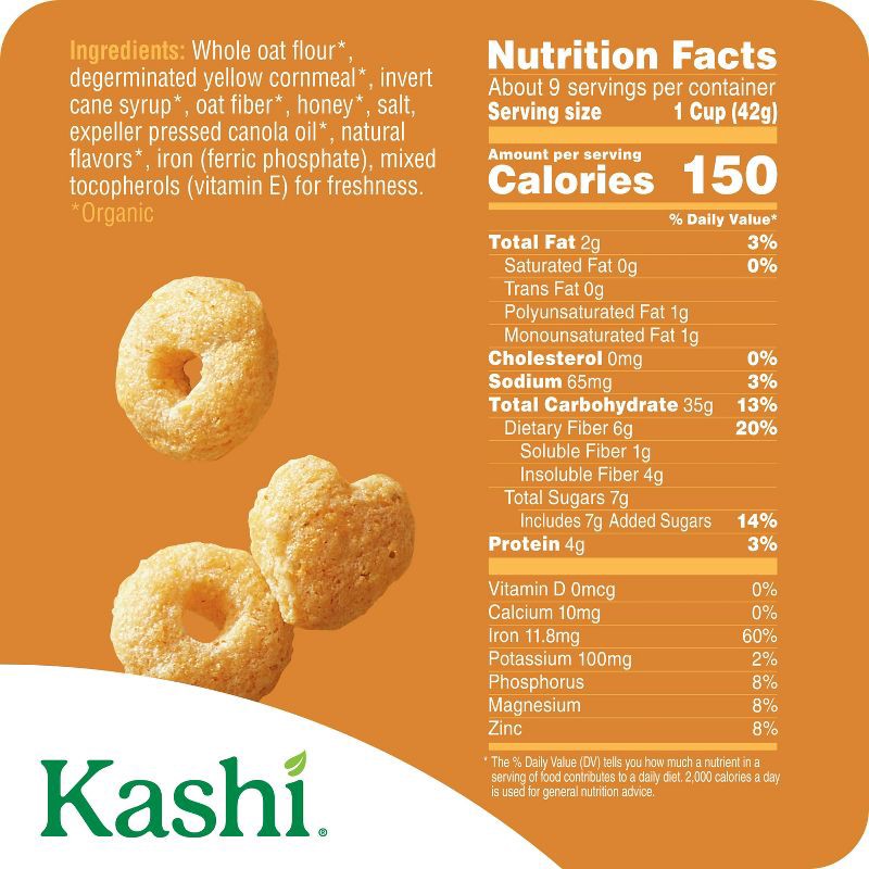 slide 7 of 13, Kashi Organic Honey Toasted Oat Breakfast Cereal - 13.6oz, 13.6 oz