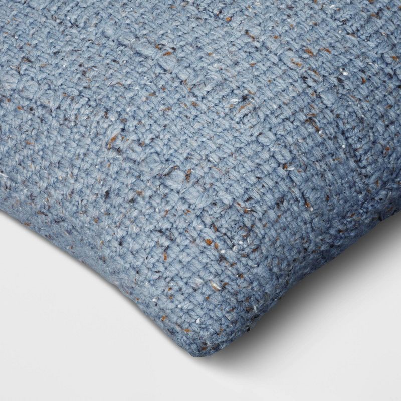 slide 3 of 4, Square Marled Knit Pillow Light Blue - Threshold™, 1 ct