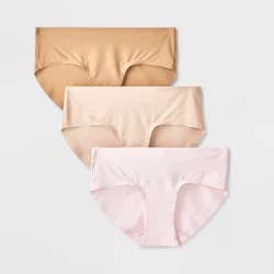 Girls' 3pk Bonded Microfiber Underwear - art class™ Pink/Neutrals XL