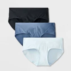 Girls' 3pk Bonded Microfiber Underwear - art class™ Black/Blue XL