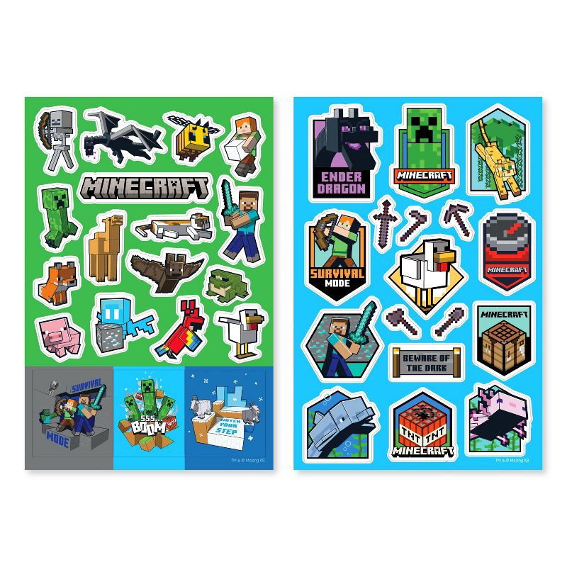 slide 2 of 4, Minecraft 108ct 6 Sheets Sticker Book For Kids' Iconic Minecraft Items, 108 ct, 6 sheets