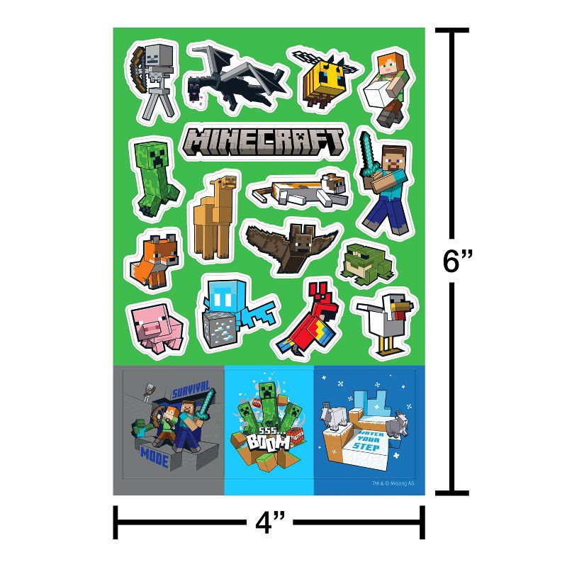 slide 4 of 4, Minecraft 108ct 6 Sheets Sticker Book For Kids' Iconic Minecraft Items, 108 ct, 6 sheets