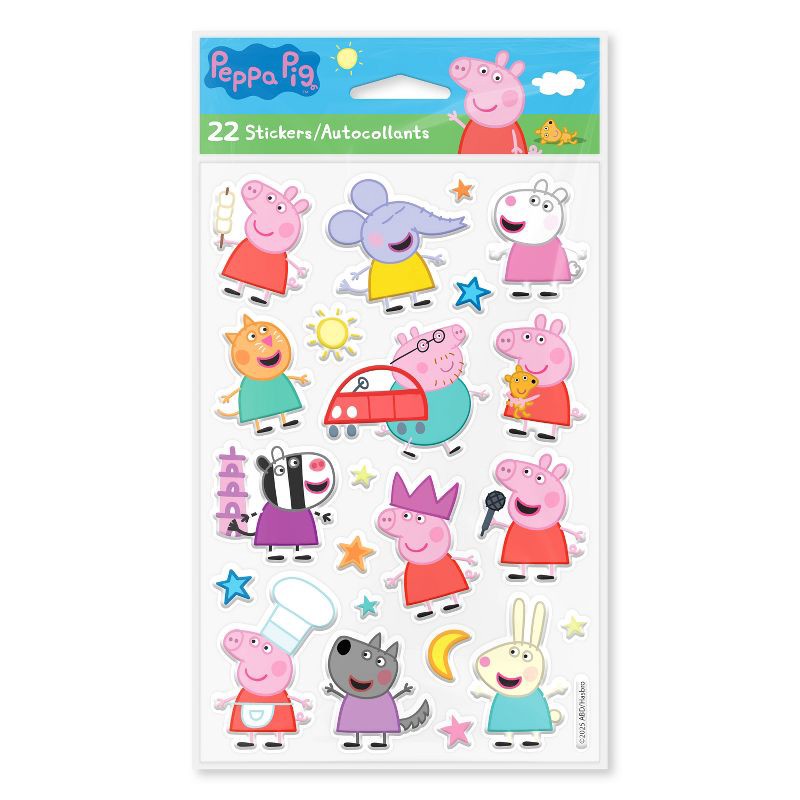 slide 1 of 3, Peppa Pig 22ct 1 Sheet 3D Puffy Stickers For Kids' Peppa and Friends, 22 ct, 1 sheet