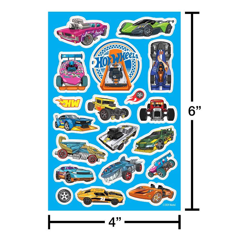 slide 4 of 4, Hot Wheels 108ct 8 Sheets Stickers For Kids' Race Cars, 108 ct, 8 sheets
