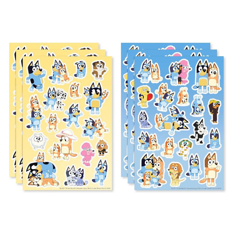 slide 3 of 4, Bluey 111ct 6 Sheets Stickers For Kids' Bluey Characters, 111 ct, 6 sheets