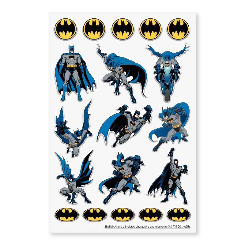slide 2 of 3, DC Comics 19ct 1 Sheet Batman 3D Puffy Stickers For Kids' Dark Knight, 19 ct, 1 sheet