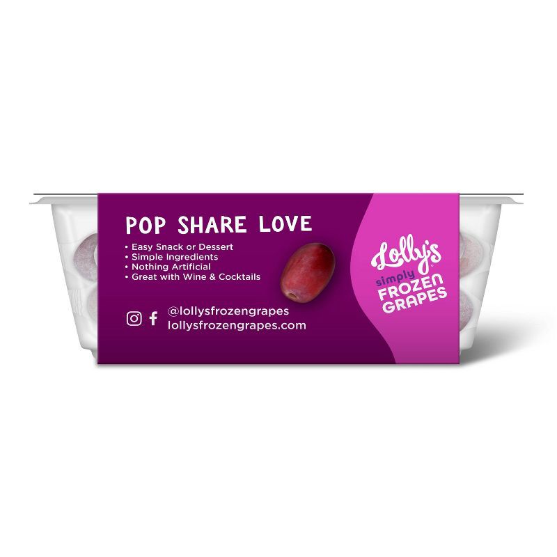slide 3 of 3, Lolly's Frozen Grapes Red Grapes Snack Pack - 16.2oz/6ct, 16.2 oz, 6 ct
