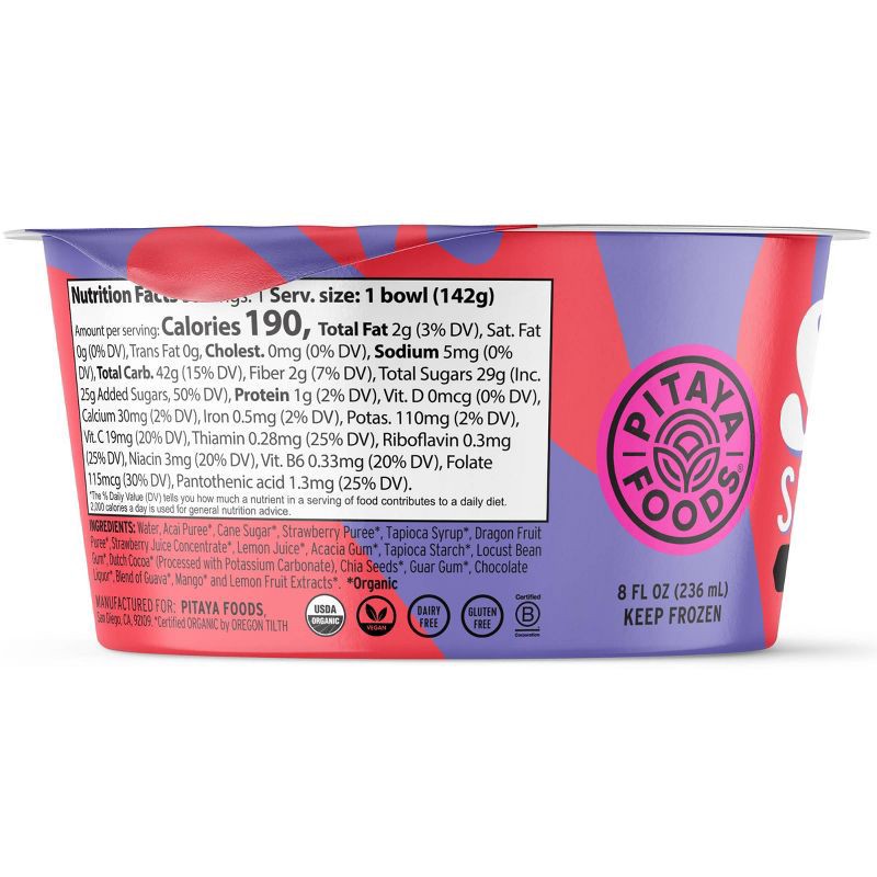 slide 3 of 9, Pitaya Foods Frozen Organic Acai & Strawberry Swirl Smoothie Bowl - 8 fl oz, 8 fl oz