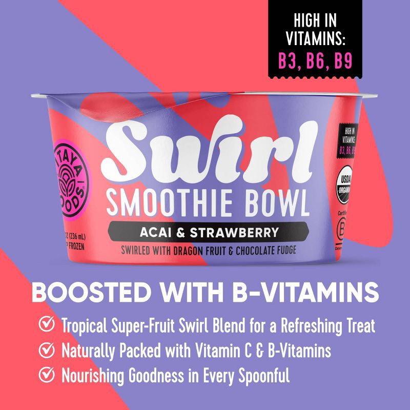 slide 5 of 9, Pitaya Foods Frozen Organic Acai & Strawberry Swirl Smoothie Bowl - 8 fl oz, 8 fl oz