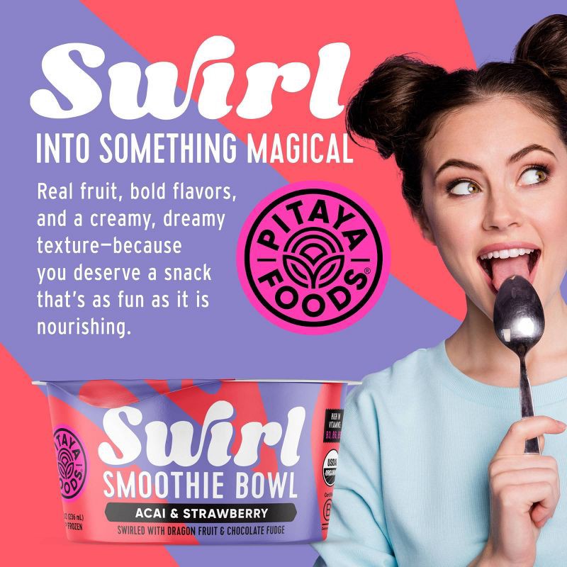 slide 7 of 9, Pitaya Foods Frozen Organic Acai & Strawberry Swirl Smoothie Bowl - 8 fl oz, 8 fl oz